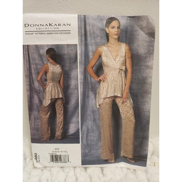 Vogue V1480 Donna Karan Collection Top & Pants | Sizes 4–12 | UNCUT - Picture 7 of 11
